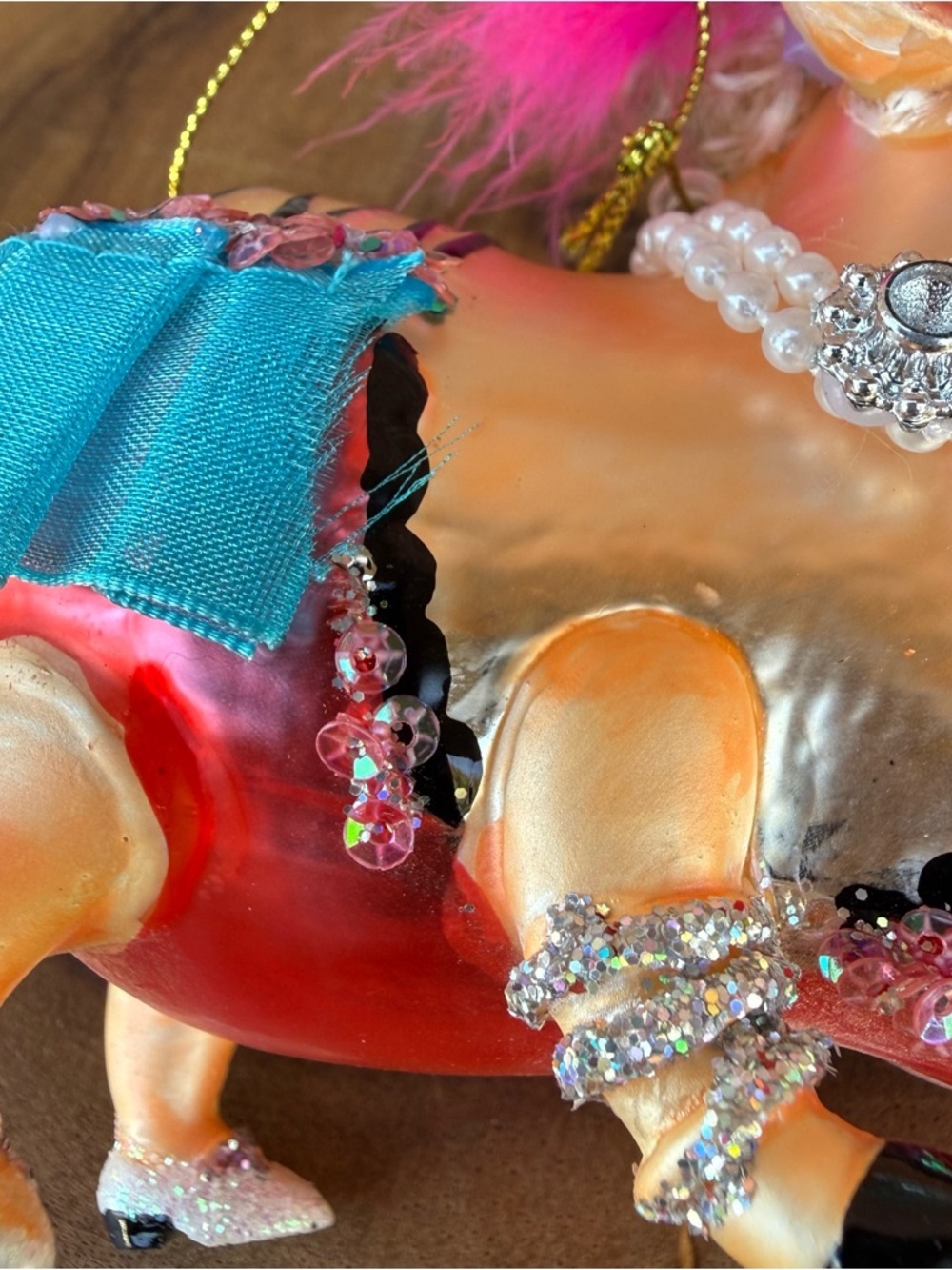 BestPysanky Fashion-Forward Pig Vibrantly Colored Glass Christmas Ornament 🐷 - Picture 9 of 13